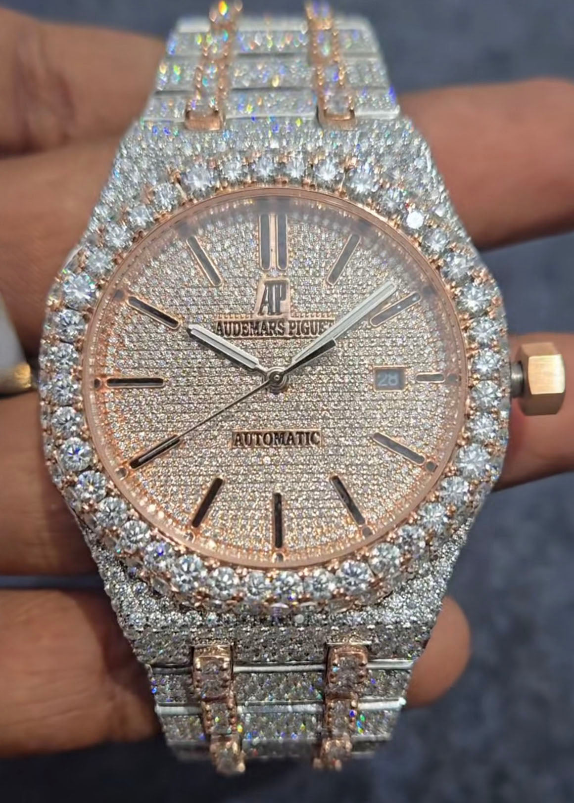 Audemars Piguet Royal Oak – Two-Tone Rose Gold & Silver Iced - Out