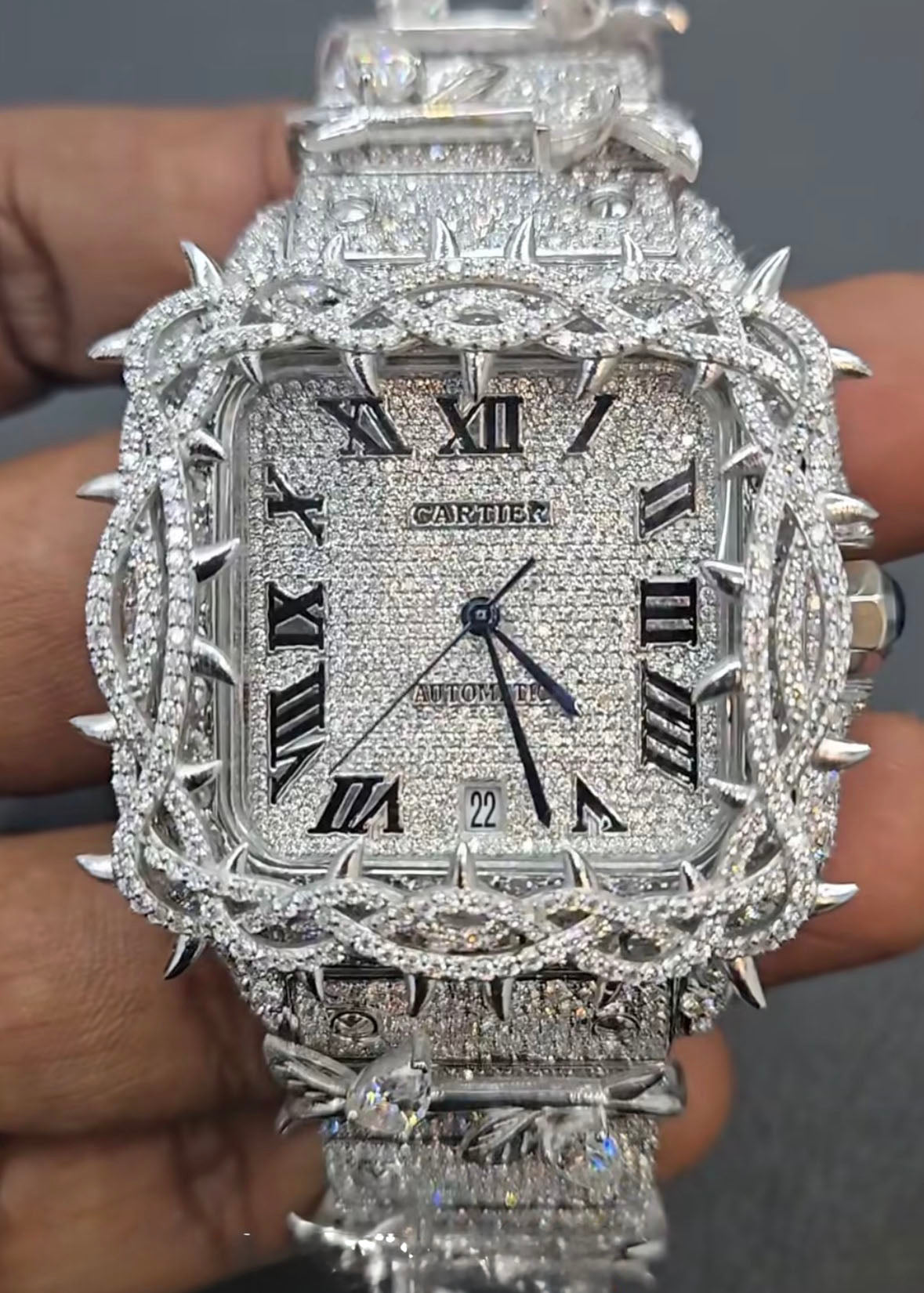 Cartier Santos “Thorns” Iced - Out