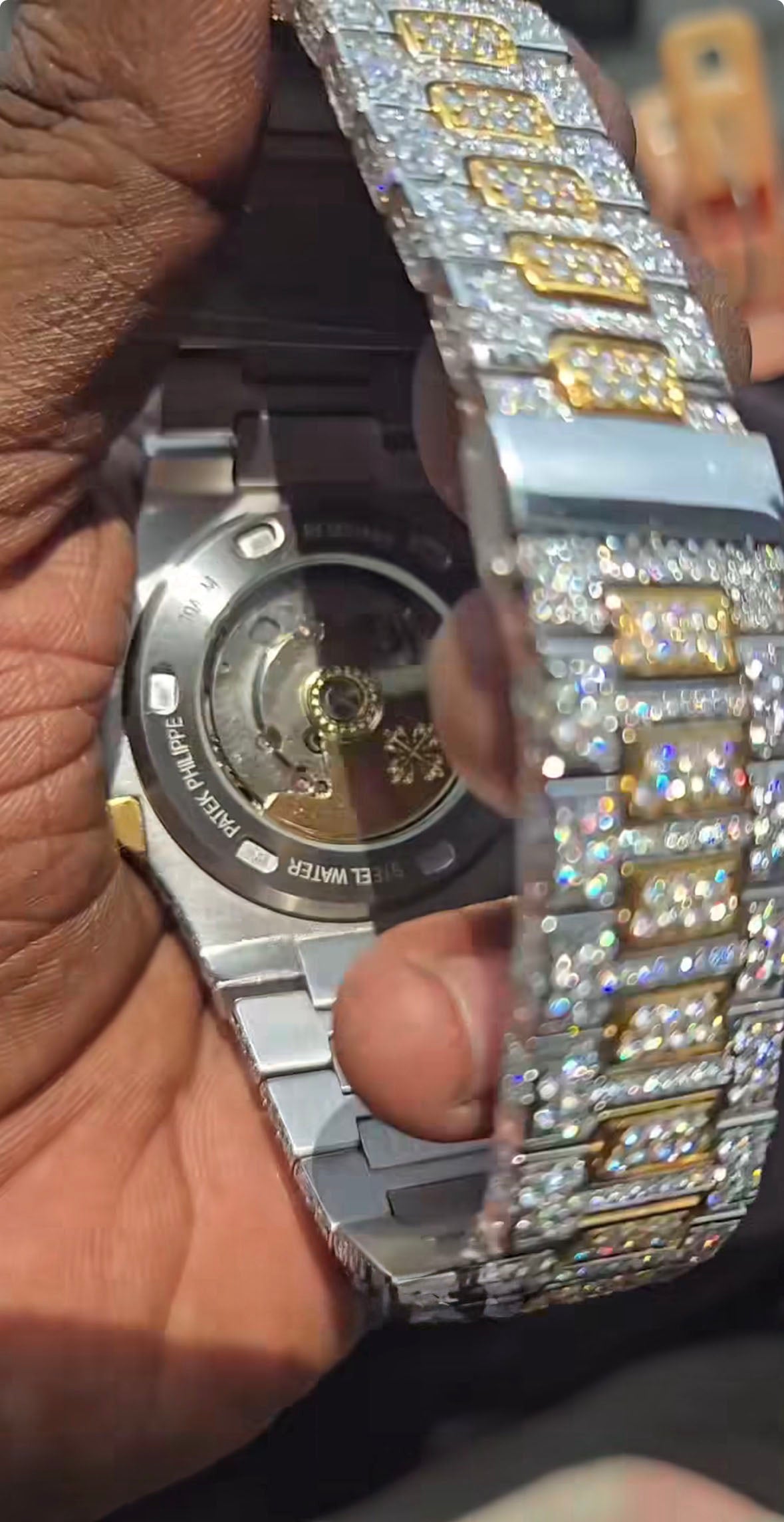 Patek Philippe Nautilus – Two-Tone Gold & Silver Iced - Out