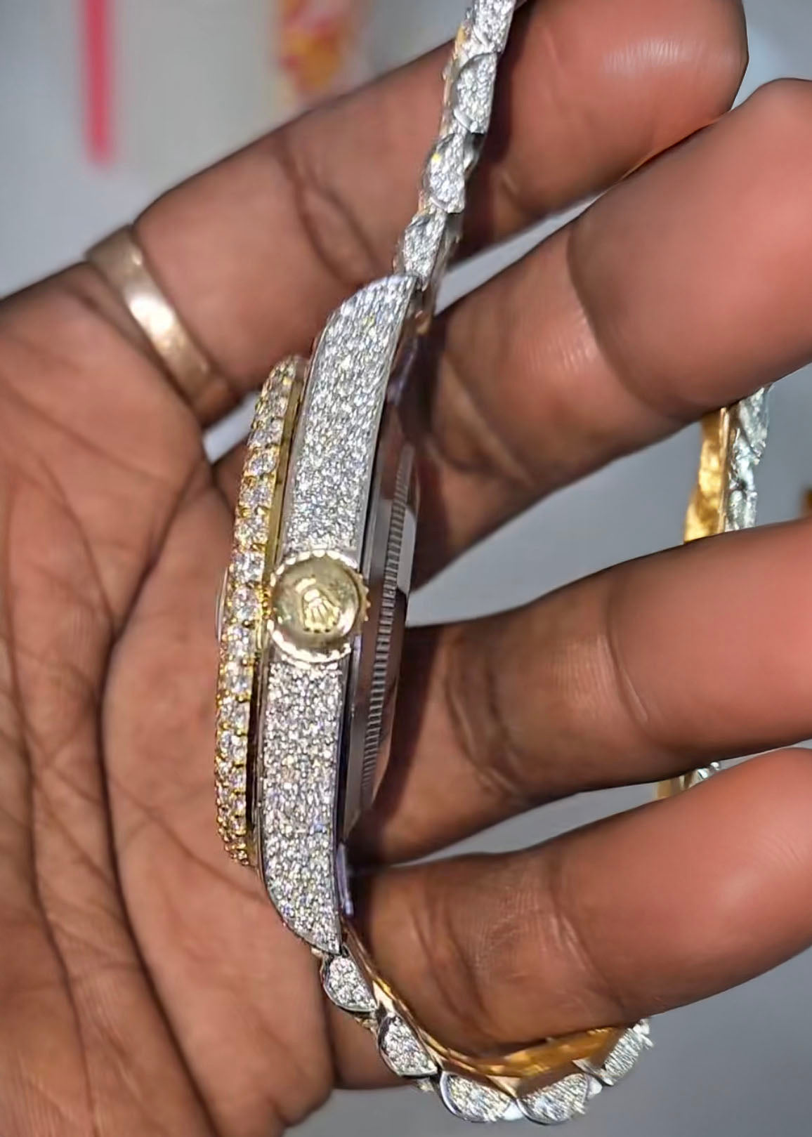 Rolex Datejust – Arabic Dial Two-Tone Gold & Silver Iced - Out