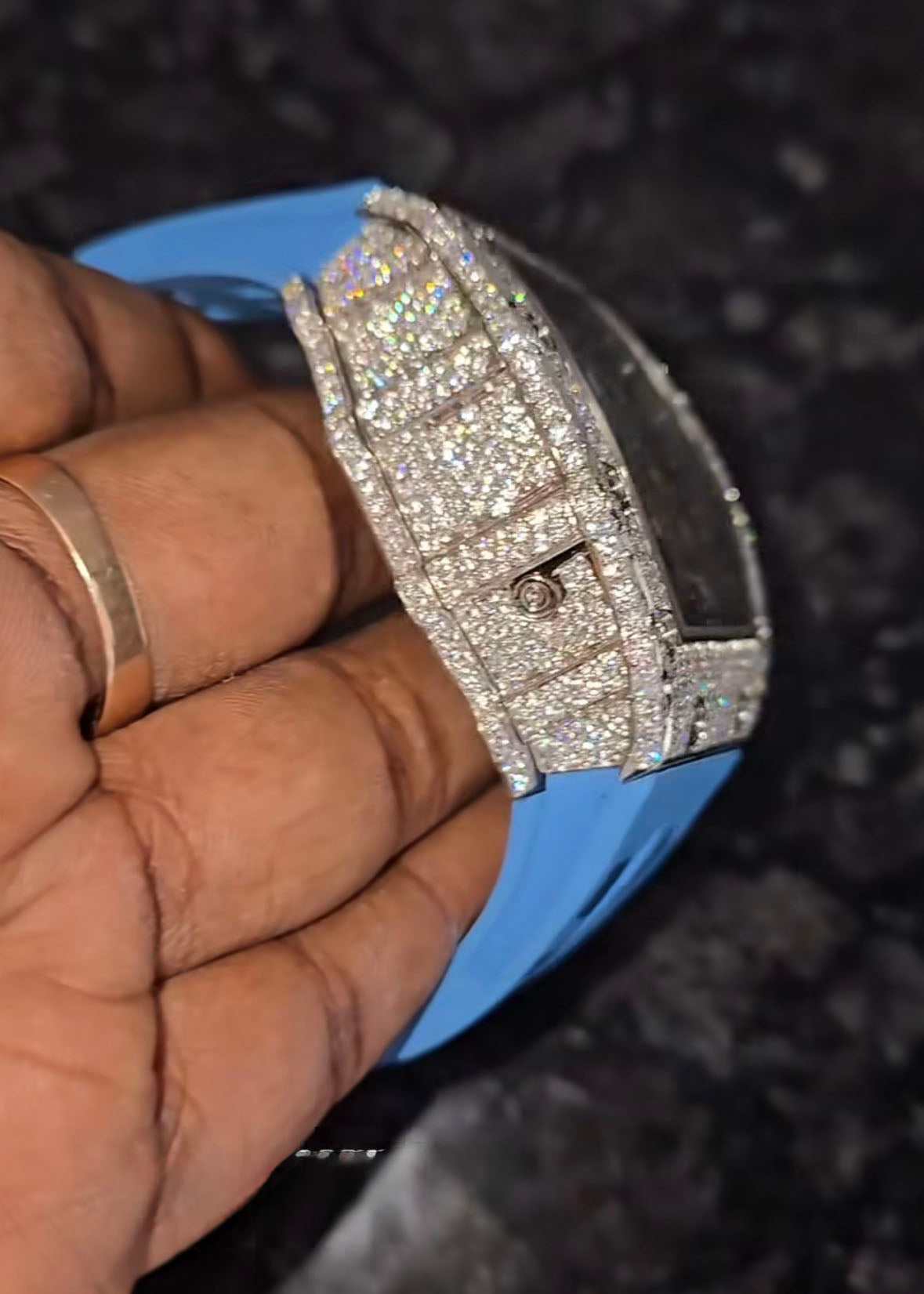 Richard Mille RM Chronograph – Blue Strap Iced - Out