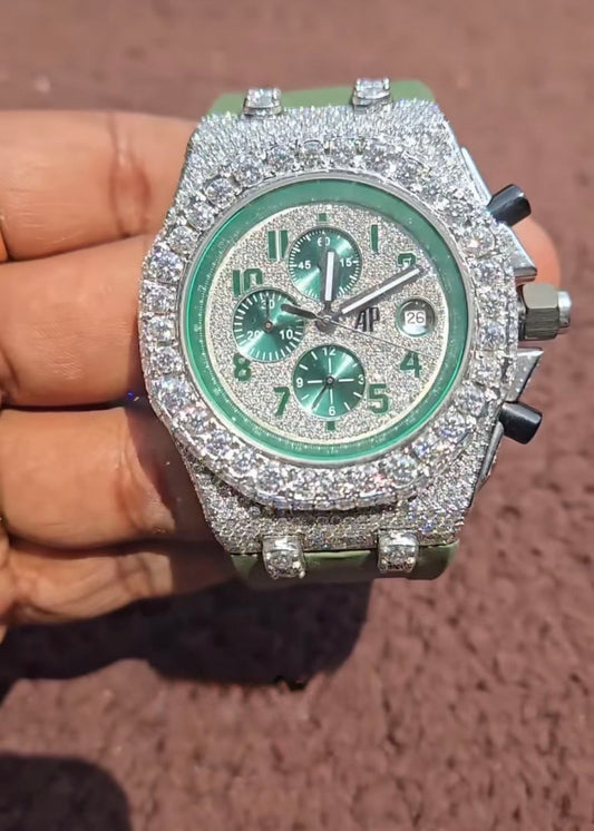 Audemars Piguet Royal Oak Offshore – Green Dial Iced - Out