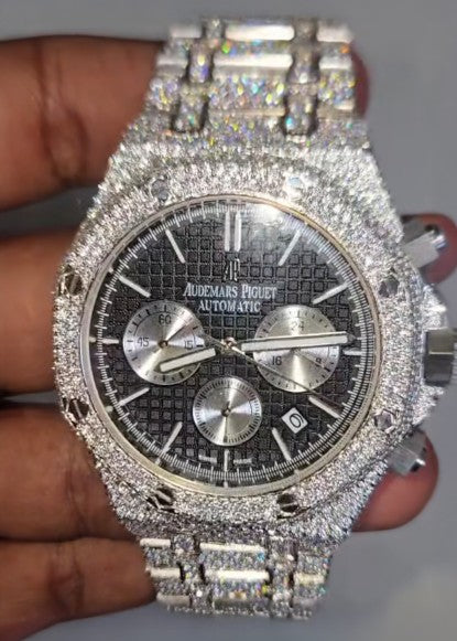 Audemars Piguet Royal Oak Chronograph – Black Dial Iced - Out