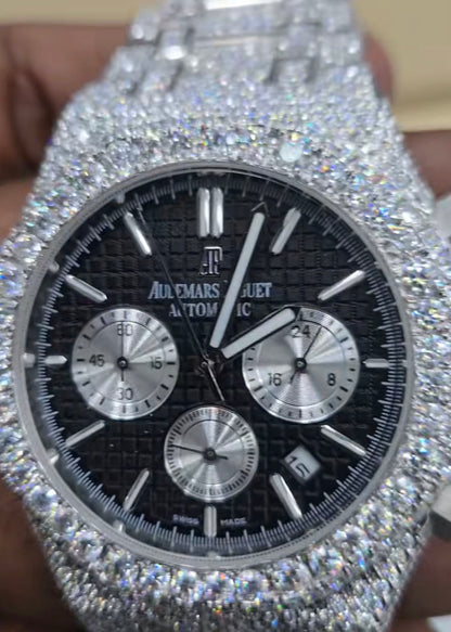 Audemars Piguet Royal Oak Chronograph – Black Dial Iced - Out