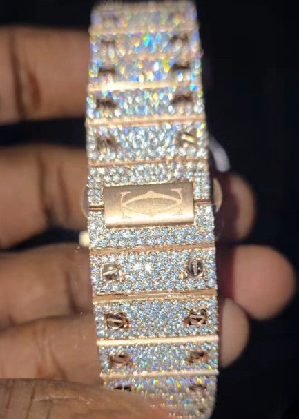 Cartier Santos Skeleton – Rose Gold Iced - Out