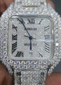 Cartier Santos – Blue Hands Iced Out