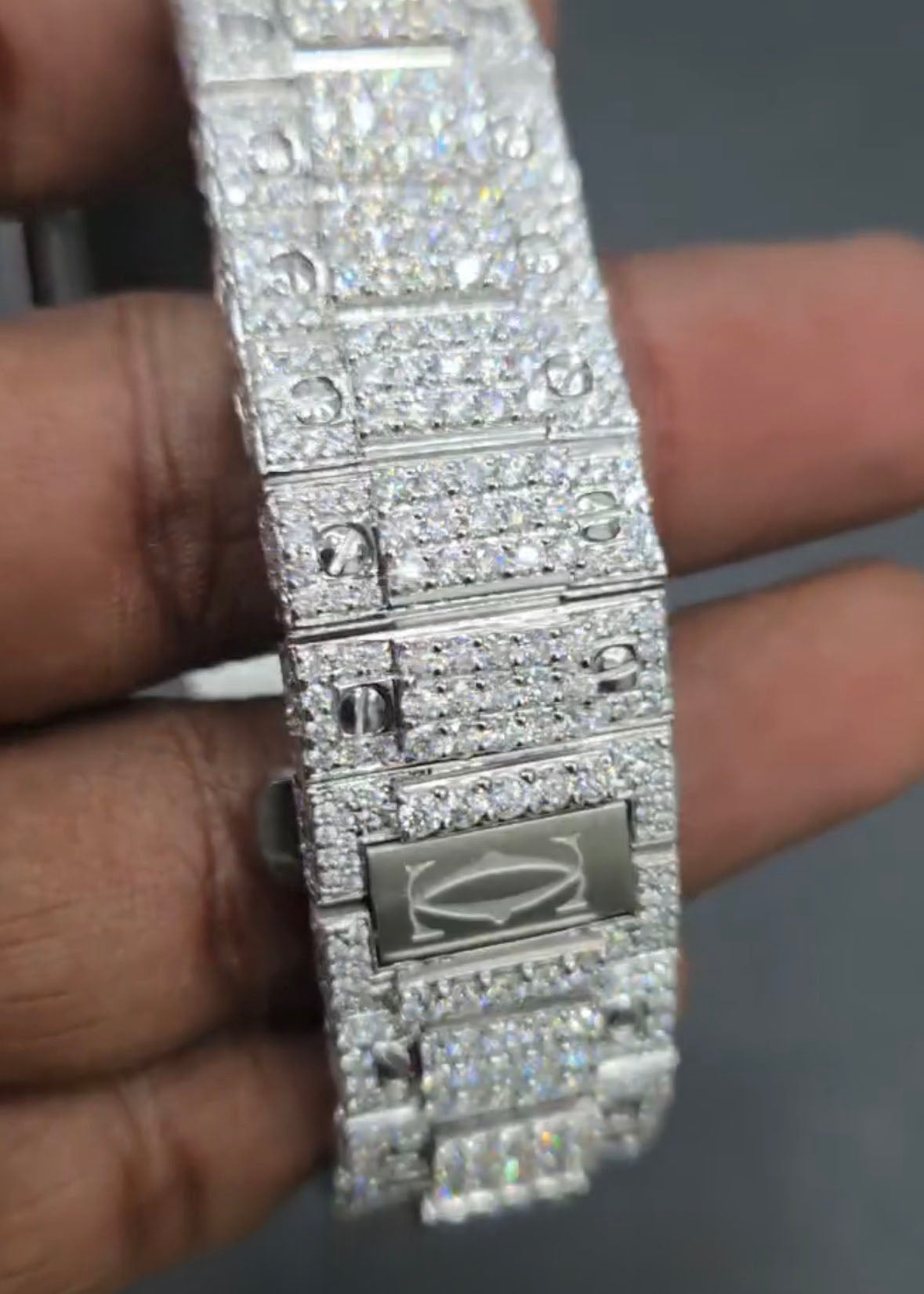 Cartier Santos – Blue Hands Iced Out