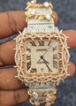 Cartier Santos “Thorns” – Rose Gold & Silver Iced - Out