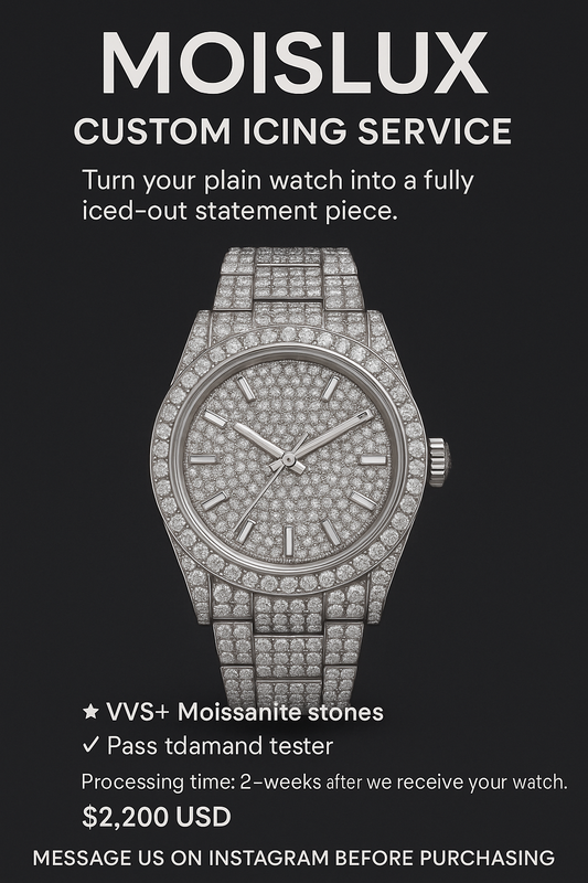 Custom moissanite watch service