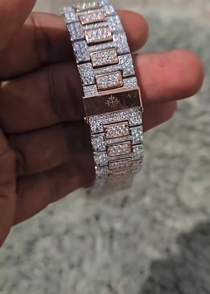 Patek Philippe Nautilus Chronograph – Rose Gold Iced-Out