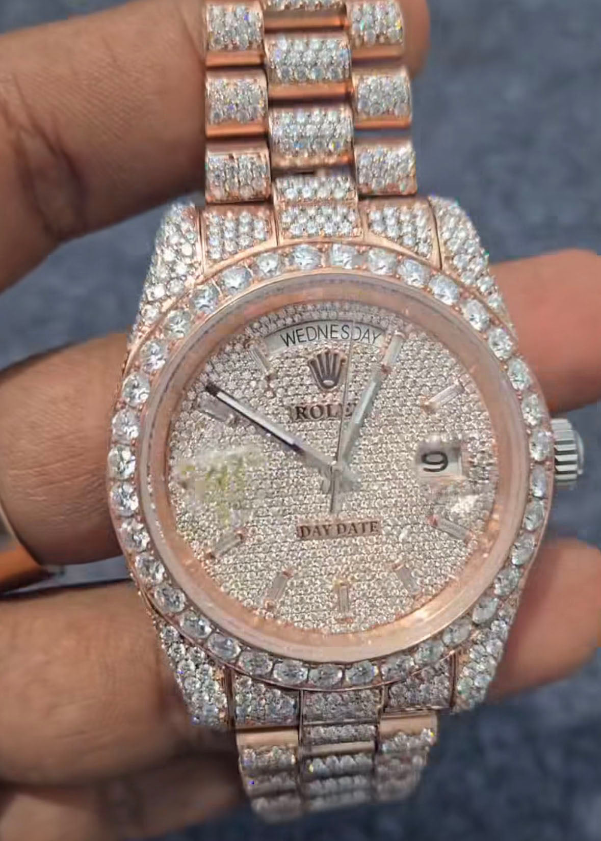 Rolex Day-Date Rose Gold Iced-Out