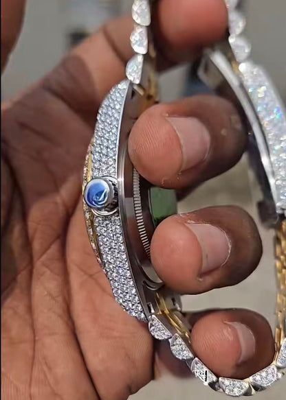 Rolex – Green Roman Dial Two-Tone Iced - Out