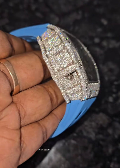 Richard Mille RM Chronograph – Blue Strap Iced - Out