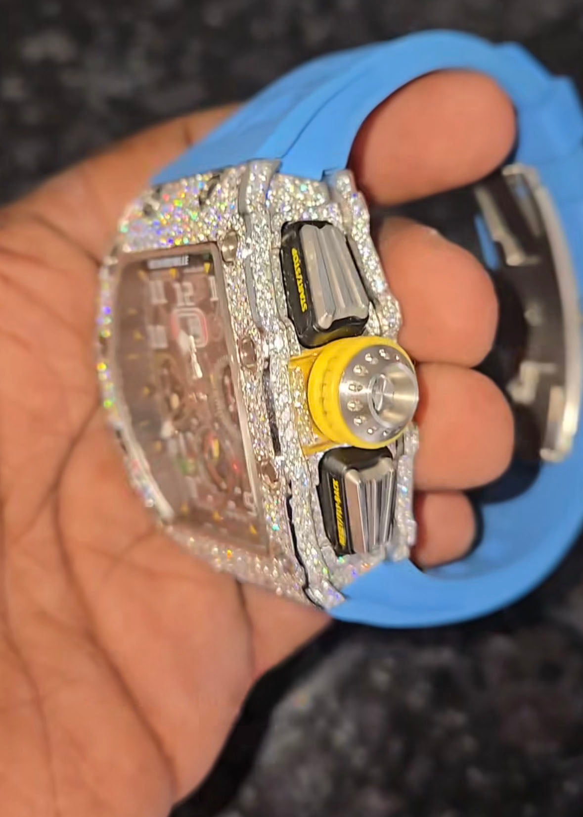 Richard Mille RM Chronograph – Blue Strap Iced - Out