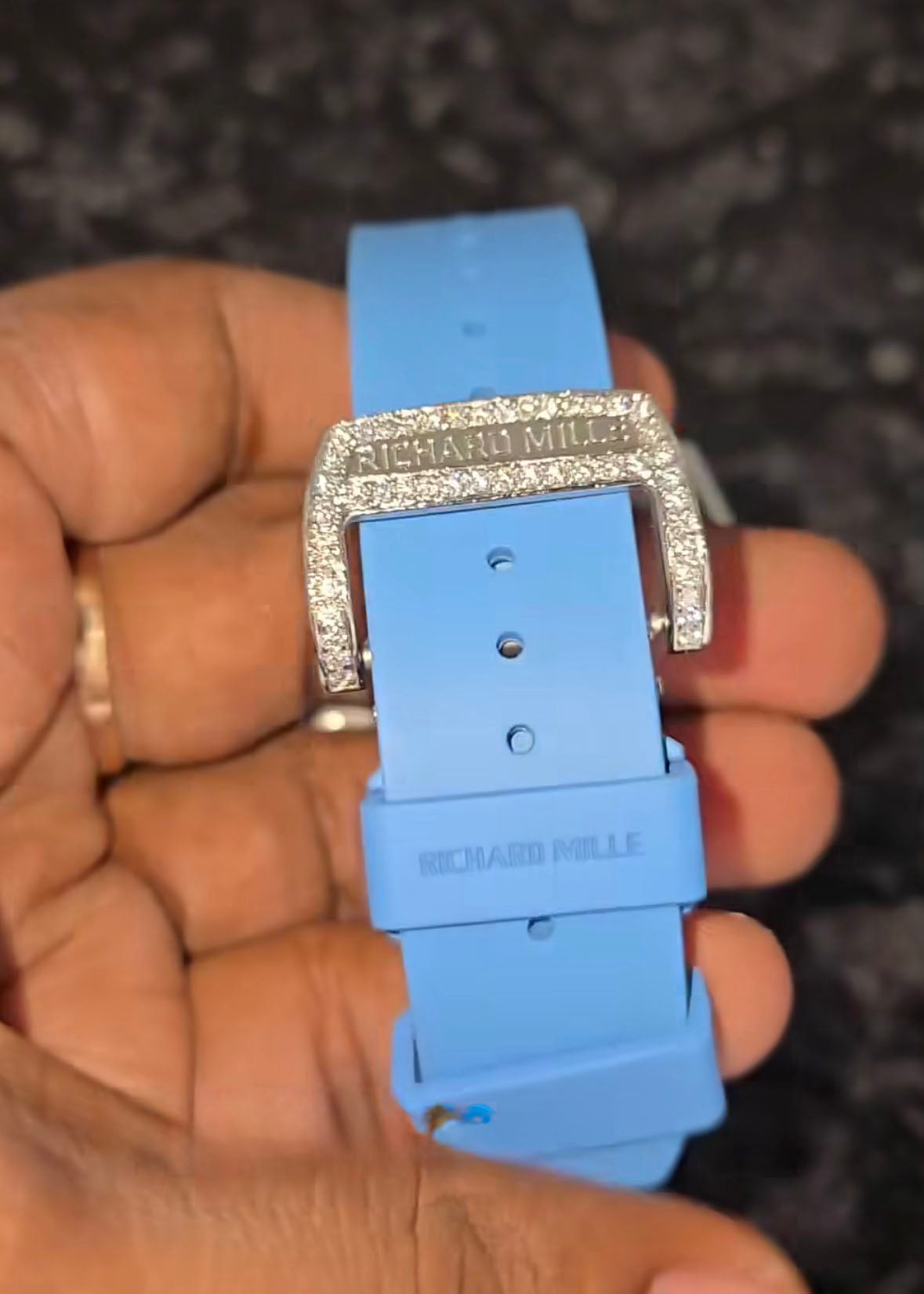 Richard Mille RM Chronograph – Blue Strap Iced - Out